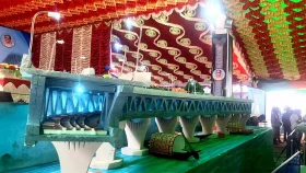 নেত্রকোনায় পদ্মা সেতুর আদলে উদ্বোধনী মঞ্চ