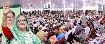বৃহস্পতিবার গণভবনে প্রথমবারের মতো জাতীয় স্থানীয় সরকার দিবসের অনুষ্ঠান। ছবি: ফোকাস বাংলা