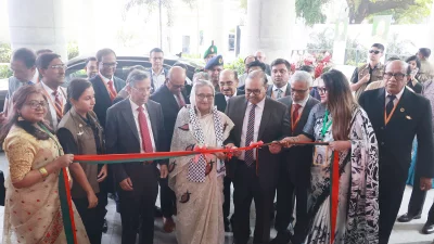 শনিবার সুপ্রিম কোর্টের বার কাউন্সিলের নতুন ভবন উদ্বোধন করেন প্রধানমন্ত্রী শেখ হাসিনা। ছবি: ফোকাস বাংলা