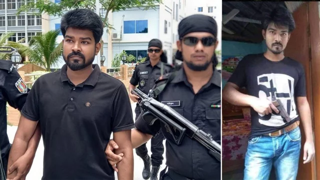 গ্রেফতার হওয়া ছাত্রলীগ নেতা।
