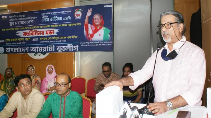 আওয়ামী যুবলীগের চেয়ারম্যান শেখ ফজলে শামস পরশ। ছবি: ফোকাস বাংলা